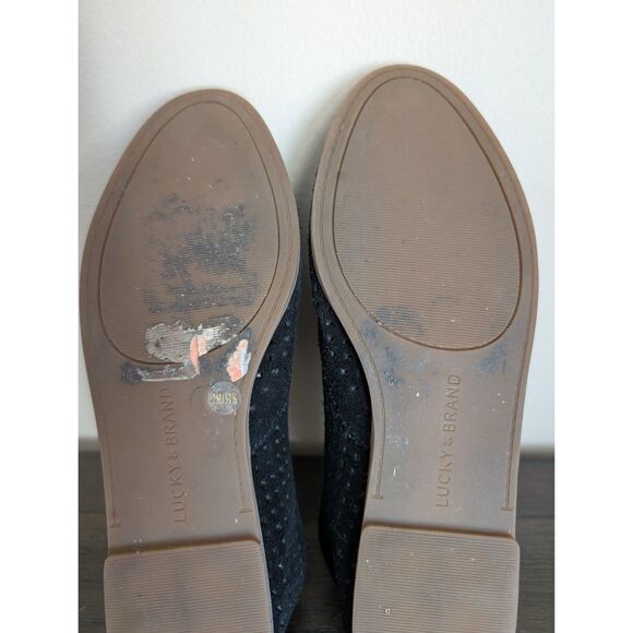 LUCKY BRAND Women's Carthy Slip On Loafers Flats 7 Suede Taupe Casual Shoes - Picture 3 of 6